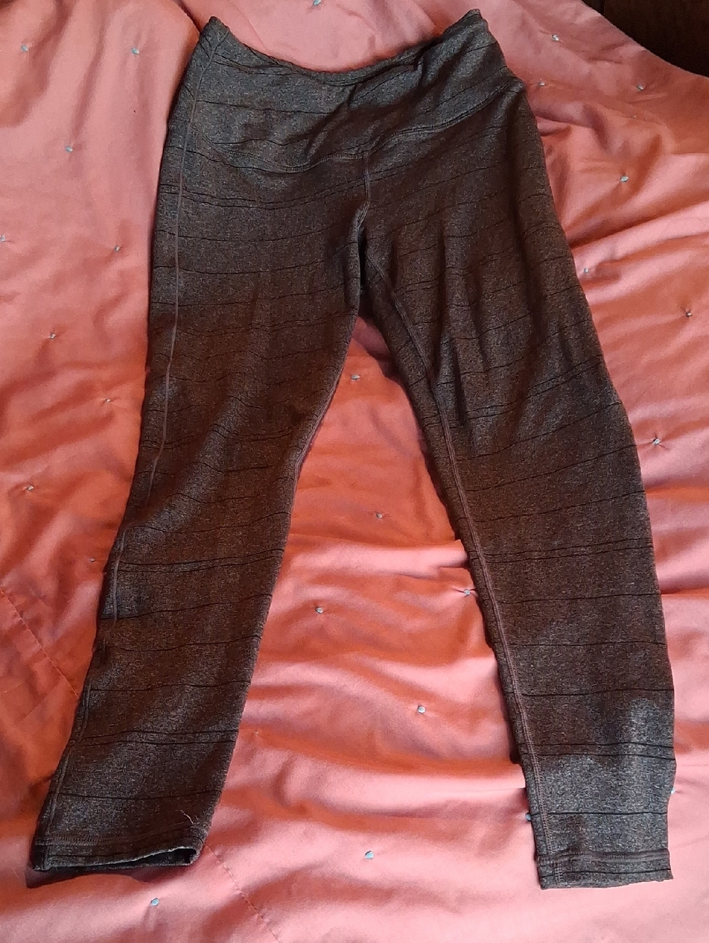 Prana Heathered Gray Striped Yoga Leggings